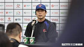 ▲世界棒球經典賽台灣對古巴，總教練林岳平出席賽前記者會。（圖／記者劉彥池攝影）