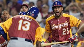 ▲山坦戴爾（Anthony Santander）和培瑞茲（Salvador Perez）各敲1支3分砲。（圖／美聯社／達志影像）