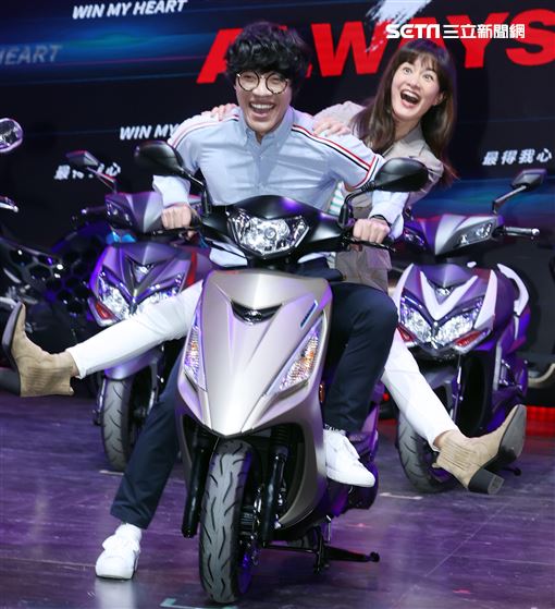 盧廣仲、Janet出席機車品牌發表會。（記者邱榮吉/攝影）