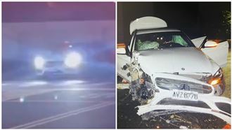 飄移甩尾都練好上山了！18歲男秒撞爛賓士