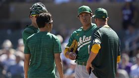 ▲藤浪晉太郎熱身賽先發3局掉4分。（圖／美聯社／達志影像）