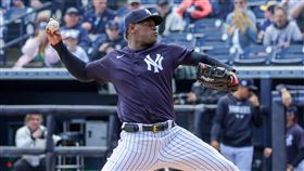 ▲塞維里諾（Luis Severino）熱身賽2.1局掉4分，幸運逃過敗戰。（圖／路透社／達志影像）