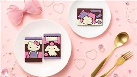 萬代三麗鷗巧克力挑戰於剝開巧克力過程中完整取下中心角色，共有8款可愛造型。（圖／品牌業者提供）