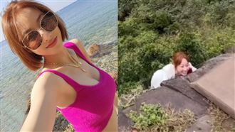 台8最美小三懸掛山壁　59秒驚悚影片曝