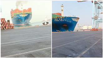 7萬噸貨輪撞擊畫面曝　疑引水人喝醉釀禍