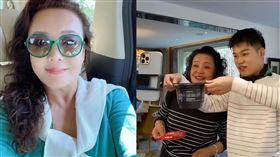 孟賀（右）聲稱與張蘭合約期滿離開，並感謝對方栽培。（圖／翻攝自微博）