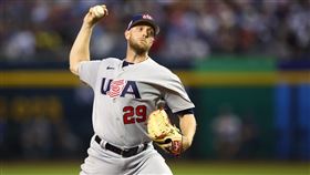 ▲美國隊先發投手凱利（Merrill Kelly），冠軍賽先發1.1局退場。（圖／路透社／達志影像）