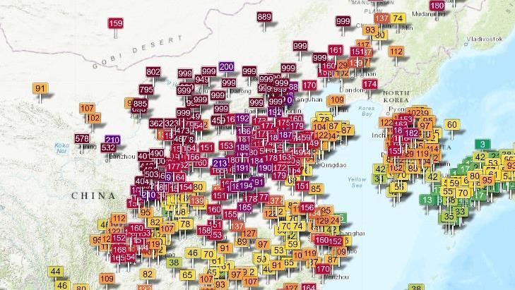 中國最強沙塵暴來襲！空品圖驚嚇度破表
