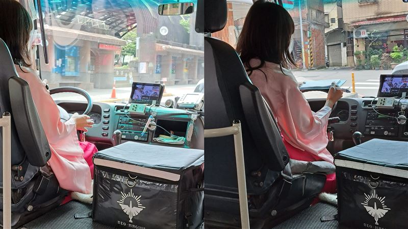好美!汐止社區巴士驚見穿和服「櫻花正妹運將」 網友暴動