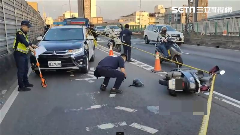 騎士中山橋突自撞重摔…滿地血無生命跡象