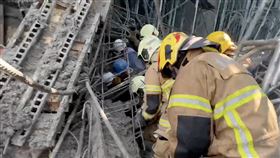 台南,工地,坍塌,女工,灌漿,鷹架,受困,水泥,工安意外