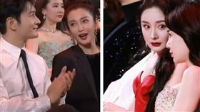 黃曉明和Angelababy離婚後首次同場現身，互動引發關注。（合成圖／翻攝自微博）