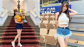  短今曬出自己在總統府拍「9階長腿」美照。（圖／翻攝自sammie_923 IG）