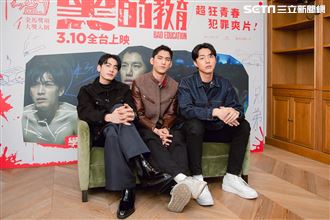 蔡凡熙、朱軒洋、宋柏緯《黑的教育》三立新聞網專訪。 （圖／記者楊澍攝影）