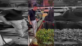 屁孩，充電中的電動車，硬拔充電槍，嘻笑囂張嗆：抓不到我(圖／翻攝畫面)