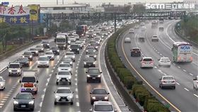 國一彰化南下路段塞車，清明連假首日。（圖／翻攝畫面）