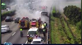 清明連假,火燒車,嘉義水上段,國道一號,回堵