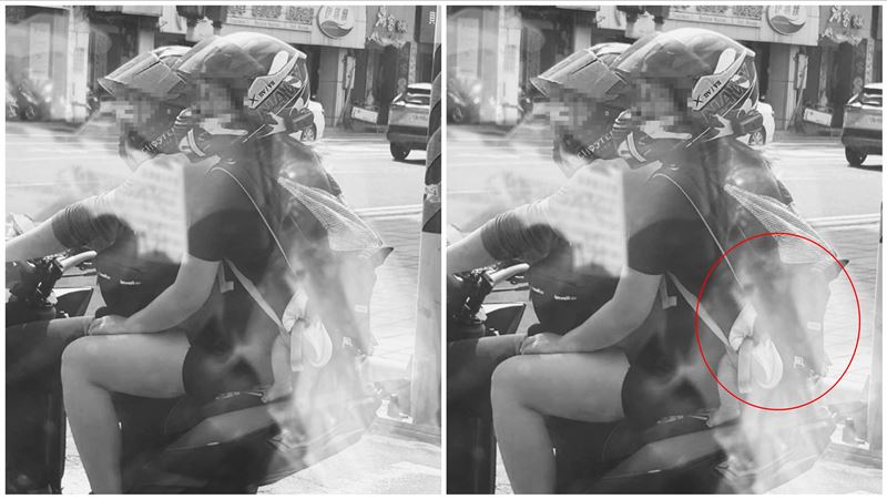 一家三口騎車三貼　網驚：嬰兒腳發紫了？