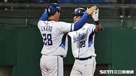 ▲富邦悍將主場開幕戰第3戰，申皓瑋炸裂追平2分砲。（圖／記者劉彥池攝影）