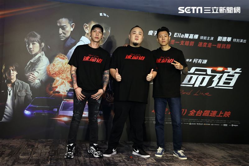 「頑童MJ116」瘦子E.SO、、小春Kenzy、大淵MUTA出席「速命道」聯訪。（記者邱榮吉/攝影）