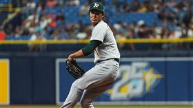 ▲藤浪晉太郎4.1局送出5次四死球，包含4次保送和1次觸身球。（圖／翻攝自運動家推特）