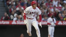 ▲大谷翔平敲長打，開季連續8場上壘。（圖／美聯社／達志影像）