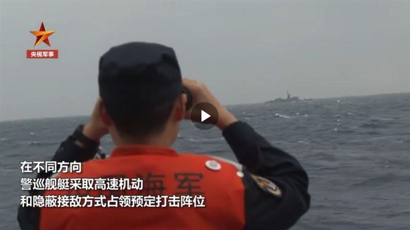 央視:中共徐州艦「相距5浬」目視宜陽艦