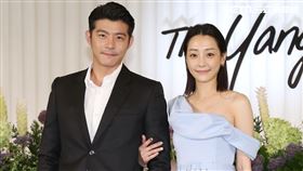 謝欣穎、王柏傑出席楊祐寧和Melinda的婚宴。（圖／記者楊澍攝影）