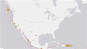 加拿大西部外海發生規模6淺層地震（圖／翻攝自USGS）
