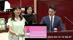 張文潔質詢蔣萬安。(圖/翻攝自臺北市議會YouTube)