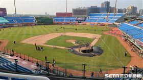 ▲樂天桃猿和日本樂天金鷲合作改善草皮。（圖／記者劉彥池攝影）