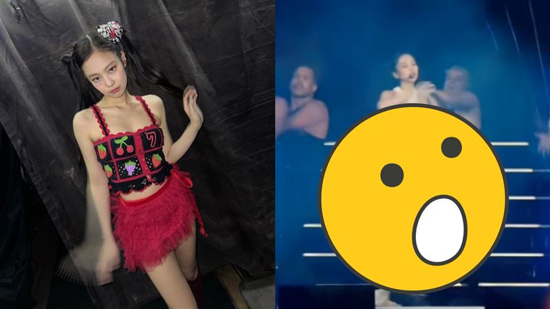 Jennie出舞台事故　短裙滑落卡腳上超尷尬