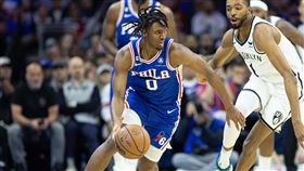 ▲76人麥克西（Tyrese Maxey）砍下全場最高33分。（圖／路透社／達志影像）