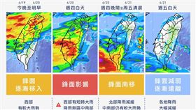 鋒面已到家門口，最強春雨轟炸三天。（圖／翻攝自天氣風險 WeatherRisk）