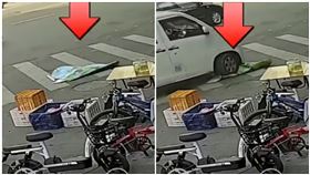 小孩躲麻布袋「滾上馬路」　被司機當成垃圾…直接輾壓　（圖／翻攝自微博）