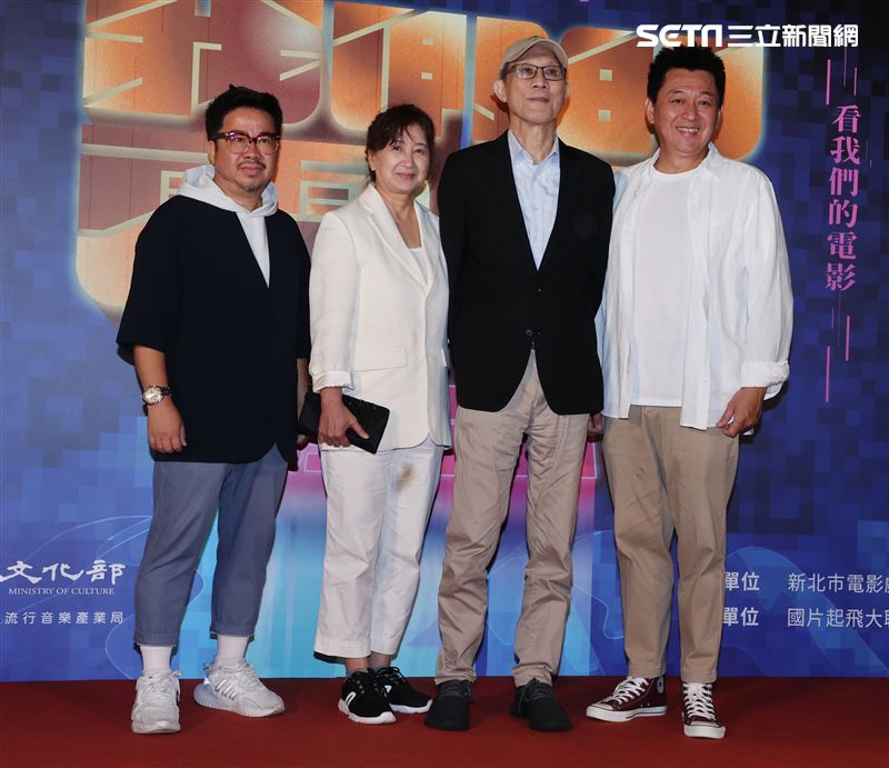 王自強、庹宗華、王滿嬌（滿嬌姨）、陸小芬、游安順、曾珮瑜、林秀玲、葉周權、蘇明明、鄧九雲、陳雪甄與非常多影人導演與製片等老師出席2023國片起飛 造勢記者會。（記者邱榮吉/攝影）