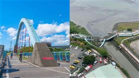 新北市五股觀音坑溪橋突然斷裂，3名工人受傷。（圖／翻攝畫面）