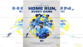 ▲光芒開季連21場比賽開轟。（圖／翻攝自光芒推特）