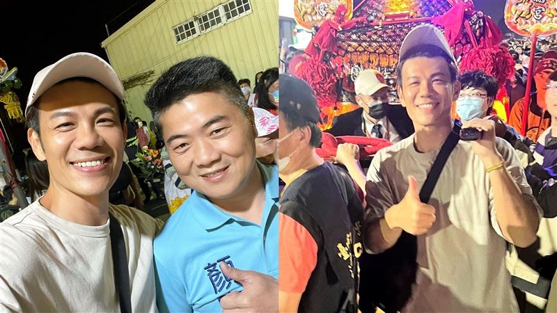 陳志強同框顏寬恒　現身大甲媽遶境扛轎