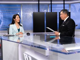 柯文哲美國之音（VOA）專訪。（圖／民眾黨提供）