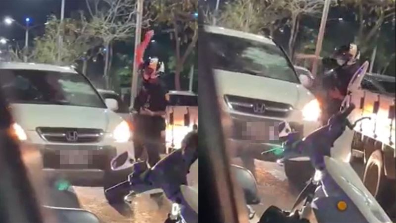 高雄駕駛反應詭異拒檢　衝出車陣逃逸