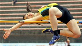 年僅16歲的林沛萱在新竹全中運國女5項全能的跳高項目中，躍過1公尺81，成為台灣史上首名亞運達標的國中生，還打破32年大會紀錄。（圖／全中運提供）