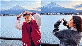 王子與席惟倫遊富士山周邊地區，裝起可愛來也很有默契。（圖／翻攝自王子、席惟倫IG）