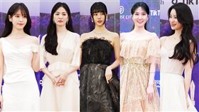 IU（左起）、宋慧喬、秀智、朴恩斌和林知衍。（圖／翻攝自推特）