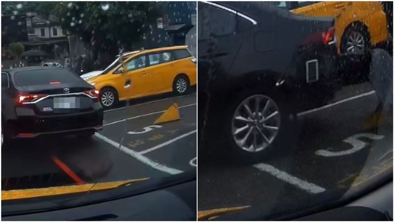 硬停私人車格？三寶油門一踩…後保桿噴了