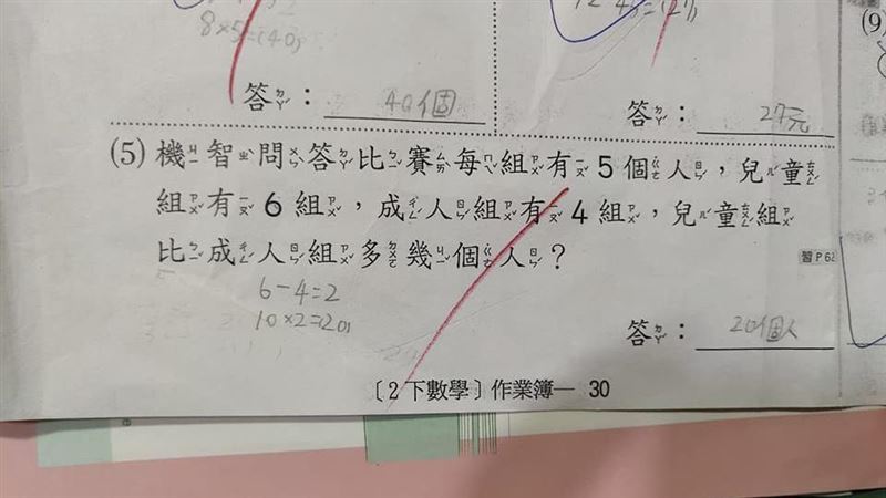 小二孩子數學讓他思考一整晚 爸崩潰:怎麼算都不對