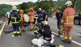 翻車,國道5號,受困,噴飛,新北