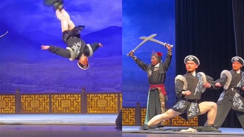 台上翻筋斗褲子掉　16歲京劇武生敬業演完