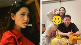 王子涵曬出幫爸爸王晶慶生照，媽媽丁德君難得露面，高雅氣質被讚爆。（合成圖／翻攝自王子涵IG、微博）