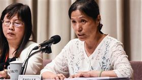 行政院召開「我國少子女化對策計畫相關說明」記者會，衛福部社家署署長簡慧娟。 （圖／記者林敬旻攝）